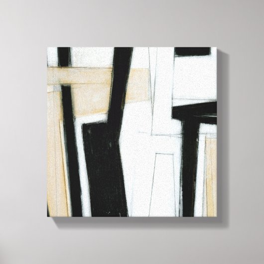 Abstract zwart-wit schilderen canvas afdruk (Voorkant)