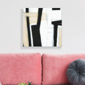 Abstract zwart-wit schilderen canvas afdruk (Insitu (Woonkamer))