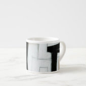 Abstract zwart-wit schilderen espresso kop (Voorkant rechts)