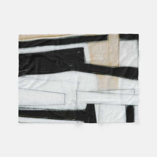 Abstract zwart-wit schilderen fleece deken (Voorkant (Horizontaal))