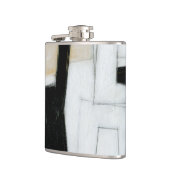 Abstract zwart-wit schilderen heupfles (Links)