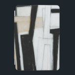 Abstract zwart-wit schilderen iPad mini cover<br><div class="desc">Norman Wyatt creëerde dit subtiele zwarte en witte abstracte schilderij. Het wit van het stuk maakt de zwarte opstand meer dan normaal,  en de dikke lijnen geven het werk een hectisch gevoel. Koop er nu een!</div>