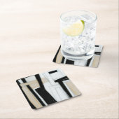 Abstract zwart-wit schilderen kartonnen onderzetters (Insitu)