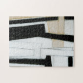 Abstract zwart-wit schilderen legpuzzel (Horizontaal)