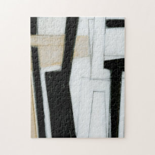 Abstract zwart-wit schilderen legpuzzel