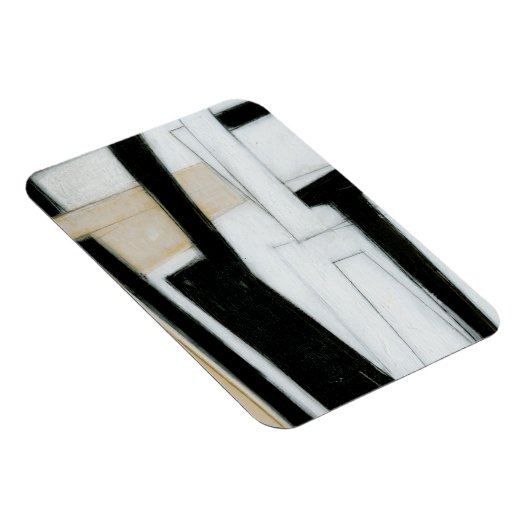 Abstract zwart-wit schilderen magneet (Rechterzijde)