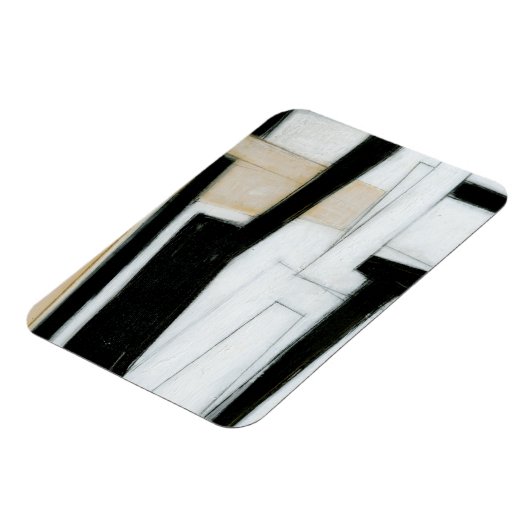 Abstract zwart-wit schilderen magneet (Linkerzijde)
