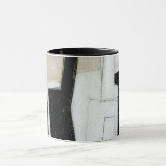 Abstract zwart-wit schilderen mok (Midden)