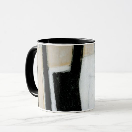 Abstract zwart-wit schilderen mok (Voorkant links)