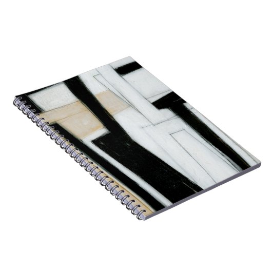 Abstract zwart-wit schilderen notitieboek (Rechterzijde)