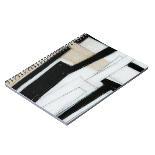 Abstract zwart-wit schilderen notitieboek (Linkerzijde)
