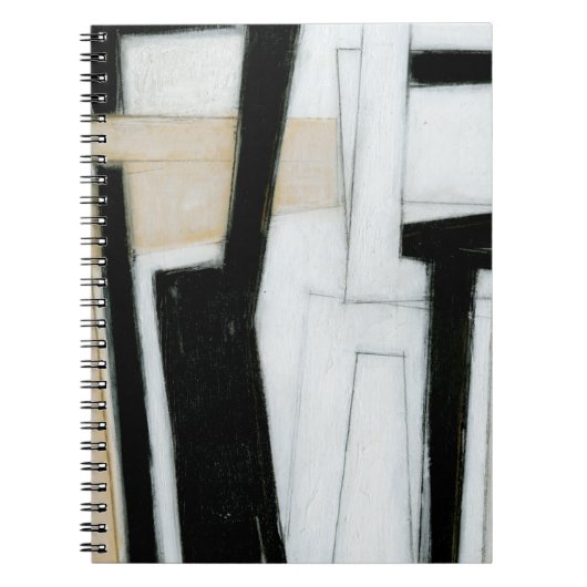 Abstract zwart-wit schilderen notitieboek (Voorkant)