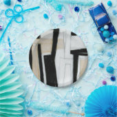 Abstract zwart-wit schilderen papieren bordje (Feest)