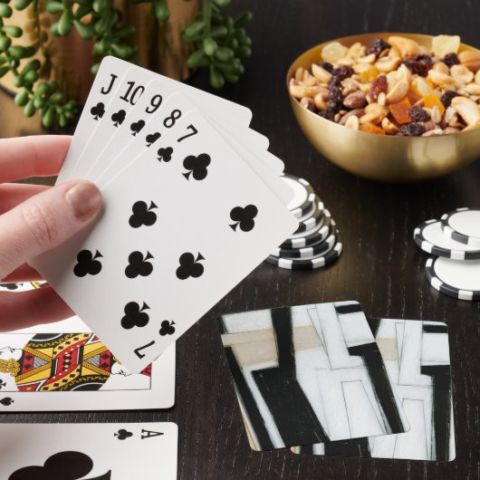 Abstract zwart-wit schilderen pokerkaarten (Insitu)