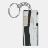 Abstract zwart-wit schilderen sleutelhanger (Voorkant Links)