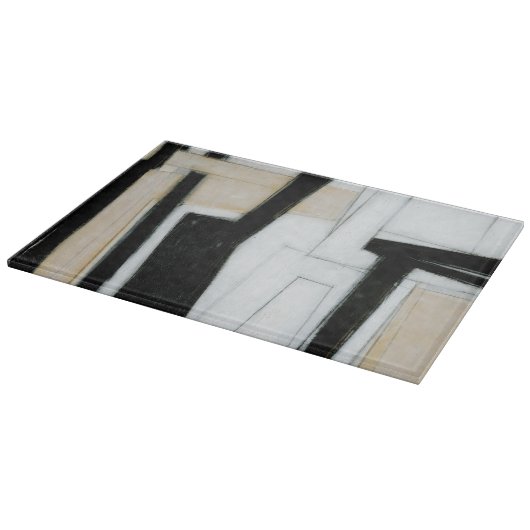 Abstract zwart-wit schilderen snijplank (Hoek)