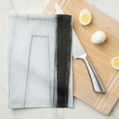 Abstract zwart-wit schilderen theedoek (Quarter Fold)