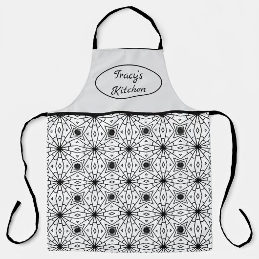 Abstract zwart-wit schort (Voorkant)