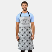 Abstract zwart-wit schort (Gedragen)