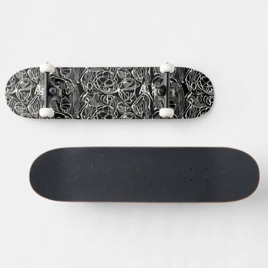 Abstract zwart-wit skateboard (Horizontaal)