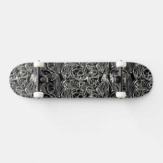 Abstract zwart-wit skateboard (Horizontaal)