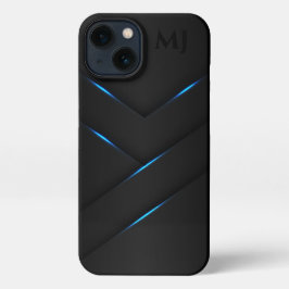 Abstract zwart-wit staal Alle opties iPhone 13 Hoesje