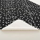 Abstract zwart-wit Stippen Patroon Sherpa Deken (3/4)