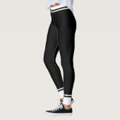 Abstract zwart-wit Striped Leggings (Links)