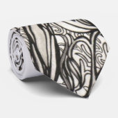 Abstract zwart-wit Stropdas (Opgerold)