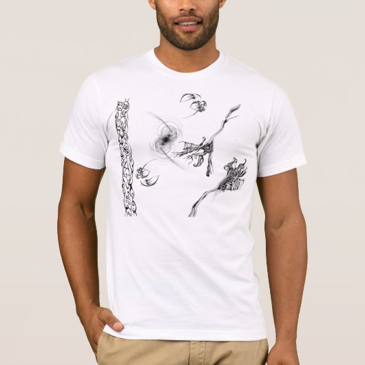 Abstract zwart-wit t-shirt (Voorkant)