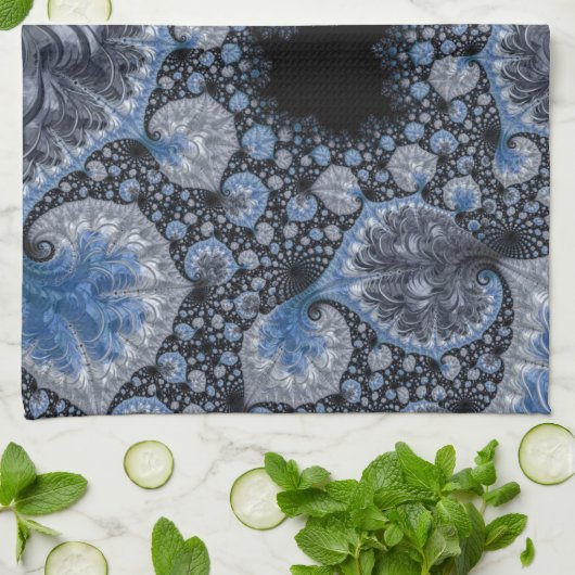 Abstract zwart-wit theedoek (Gevouwen)