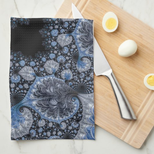 Abstract zwart-wit theedoek (Quarter Fold)