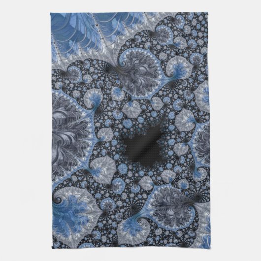 Abstract zwart-wit theedoek (Verticaal)