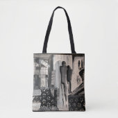 Abstract zwart-wit tote bag (Voorkant)