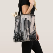 Abstract zwart-wit tote bag (Dichtbij)