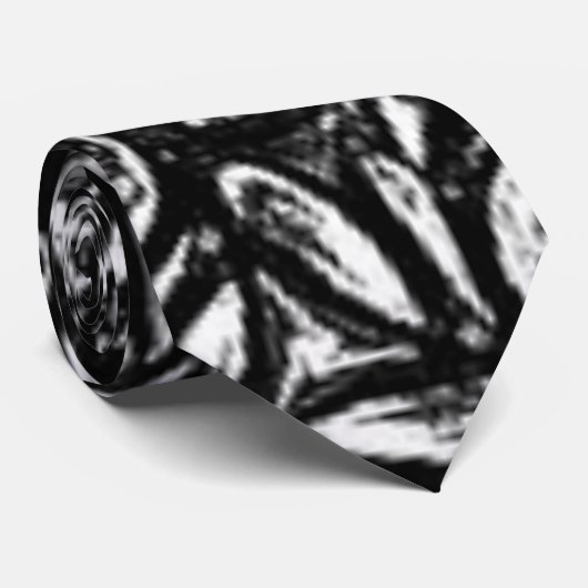 "Abstract zwart-wit" Trendy Modern Mannen Stropdas (Opgerold)