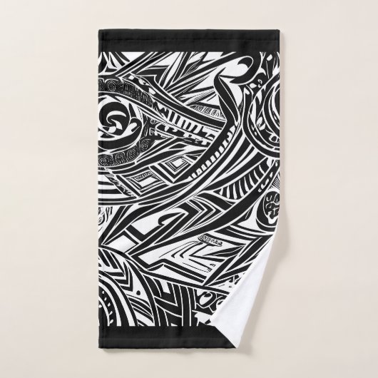 Abstract zwart-wit tribaal bad handdoek (Handdoek)