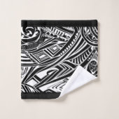 Abstract zwart-wit tribaal bad handdoek (Wasdoekje)
