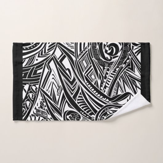 Abstract zwart-wit tribaal bad handdoek (Handdoek)