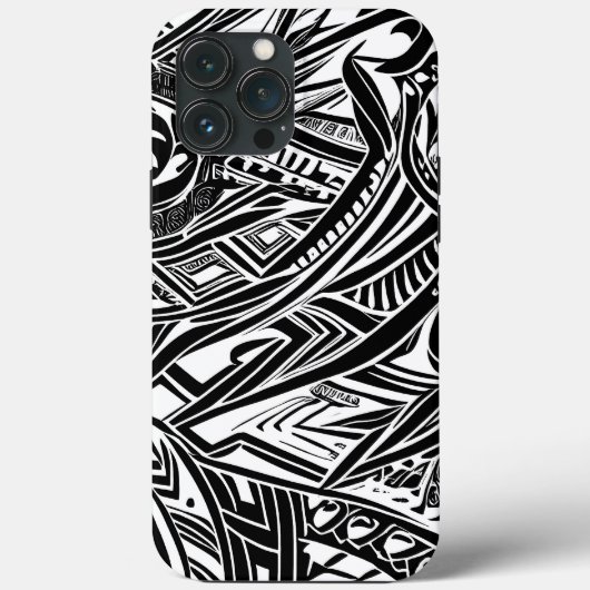 Abstract zwart-wit tribaal Case-Mate iPhone case (Achterkant)