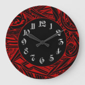 Abstract zwart-wit tribaal grote klok (Voorkant)