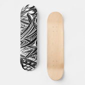 Abstract zwart-wit tribaal persoonlijk skateboard (Voorkant)