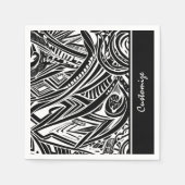 Abstract zwart-wit tribaal servet (Voorkant)
