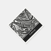 Abstract zwart-wit tribaal servet (Hoek)