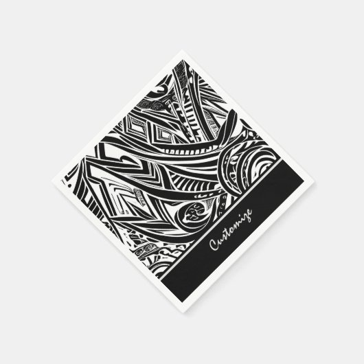 Abstract zwart-wit tribaal servet (Hoek)