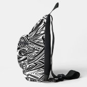 Abstract zwart-wit tribaal sling bag (Rechts)