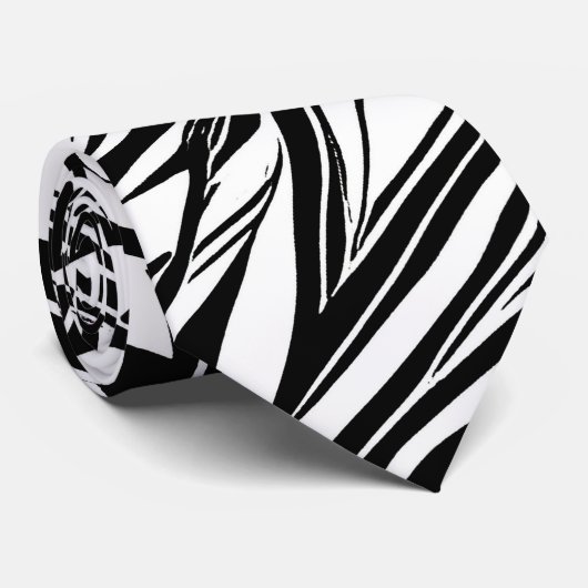 Abstract zwart-wit tribaal stropdas (Opgerold)