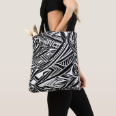 Abstract zwart-wit tribaal tote bag (Dichtbij)