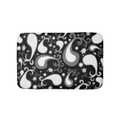 Abstract zwart-wit Tulip Paisley Floral Badmat (Voorkant)