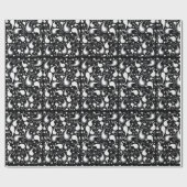 Abstract zwart-wit Tulip Paisley Floral Cadeaupapier (Vlak)